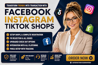 set up facebook shop instagram shop and tiktok shop