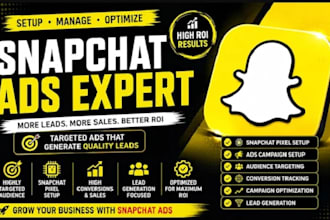 setup snapchat pixel and manage snapchat ads campaign for lead generation