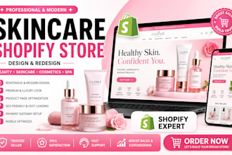 design skincare shopify store beauty spa website cosmetic shopify store
