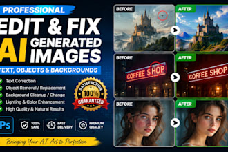 fix complex ai generated images, text, objects and backgrounds