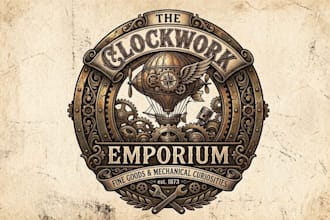 create awesome steampunk and vintage logo
