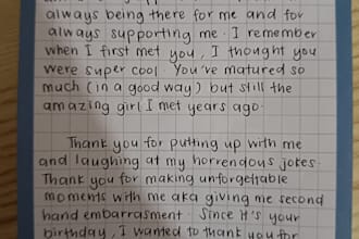handwrite informal letters, cards and notes