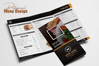 design modern food menu and wine list design for hotels and lounges