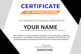 design custom certificate design, diploma and award certificate