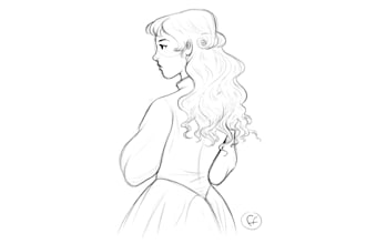 do simple sketch halfbody