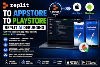convert replit to appstore replit to playstore replit app debugging replit ai