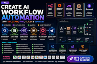 create ai workflow automation using n8n, zapier, make, claude and genspark