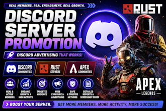 discord server promotion, rust, apex, server promotion, discord advertising