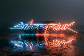 do typeface or typography cyberpunk, futuristic logo