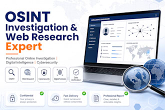 do investigation, osint expert, web research, background check, find target data