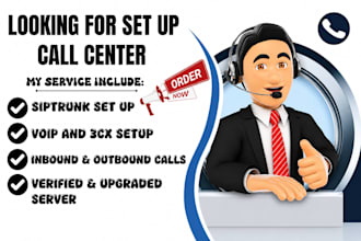 setup verified twilio, 3cx, vicidial, sip trunk, voip, and cloud call center