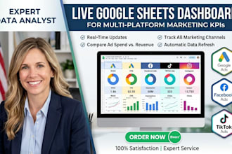 create a live google sheets dashboard for multi platform marketing kpis