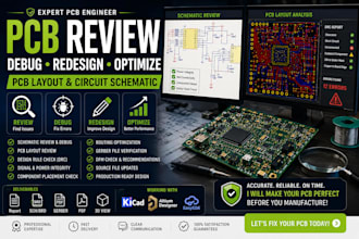 review, debug, redesign and optimize your pcb layout and circuit schematic