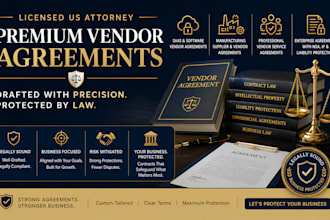 draft manufacturing contracts and supplier agreements as a US attorney