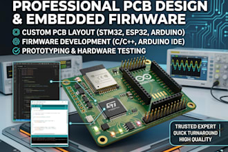 design stm32 esp32 arduino pcb and embedded firmware