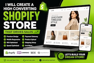 create a high converting shopify or ecommerce website for your business