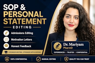 professionally edit your sop, personal statement and motivation letter