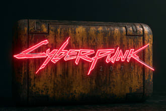do futuristic cyberpunk logo or typography