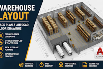 design warehouse layout rack plan and auto cad floor drawings