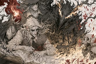 create dark art illustration