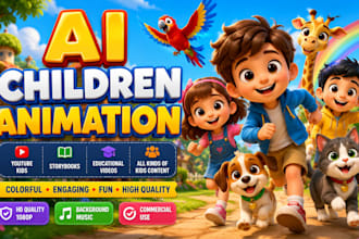 create cute ai cartoon characters for kids and educational content