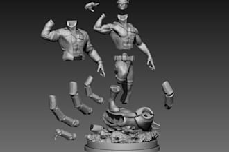miniature 3dsculpt,parts file for easy print,human figure for printers,slice,stl