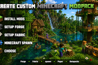 create custom minecraft modpack install mods setup forge fabric minecraft spawn