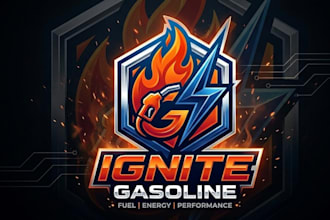 make powerful gasoline logo for fuel, energy, and automotive brands