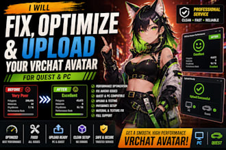 fix, optimize, and upload your vrchat avatar for quest and PC