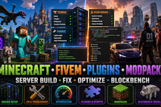 build fix minecaft fivem server plugin modpack forge to fabric blockbench models