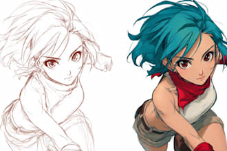 draw cheap coloured sketch anime style for you
