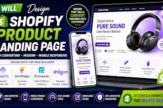 design shopify product landing page using pagefly gempages ecomposer shogun