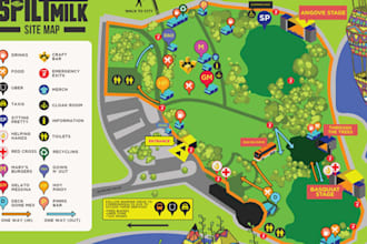 design premium festival, event and tourism map illustration