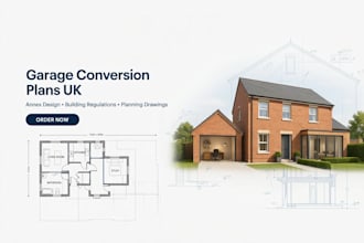 design garage conversion annex and building regulation drawings UK