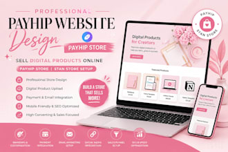 design payhip website, payhip store to sell digital products online, stan store