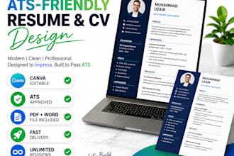 create an ats friendly professional resume and CV in canva