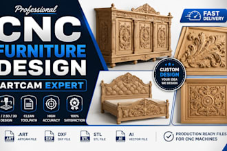 create professional cnc furniture design for cnc router cutting