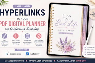 add hyperlinks to your PDF digital planner for goodnotes and notability