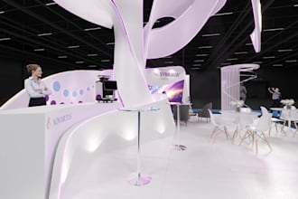 design trade show booth, do 3d tradeshow exhibition backdrop kiosk rollup banner