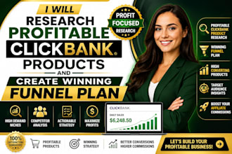 research profitable clickbank products and create winning funnel plan
