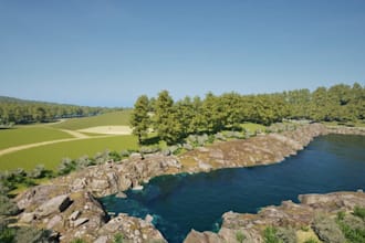 sketch 2d golf site plan,golf course render,landscape design,golf holes,golf sim