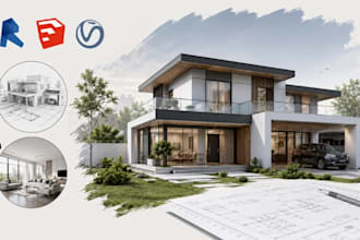 draw sketchup, revit 3d modeling, architectural rendering 3d visualization