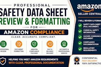 format and review safety data sheets for amazon compliance