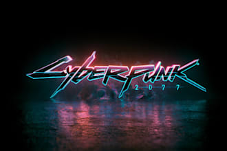 draw futuristic cyberpunk mecha typography wordmark logo