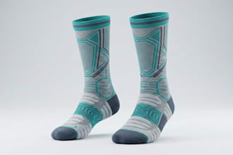 create 3d socks design, 3d sock mockup, 3d socks rendering, 3d glove rendering
