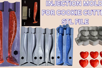 design injection mold, cookie cutter, clay cutter fondant cutter stl file