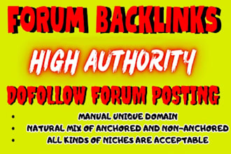 60 unique forum posting do follow SEO back links