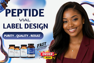 do peptide label design, vial label design and product label design