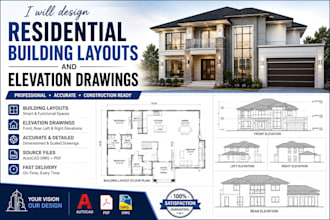 design residential building layouts and elevation drawings