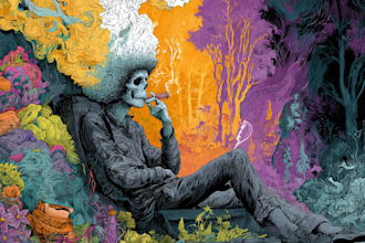 make amazing dark art, psychedelic stoner illustration